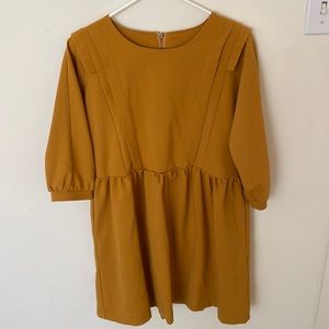 The White Pepper mustard yellow smock dress